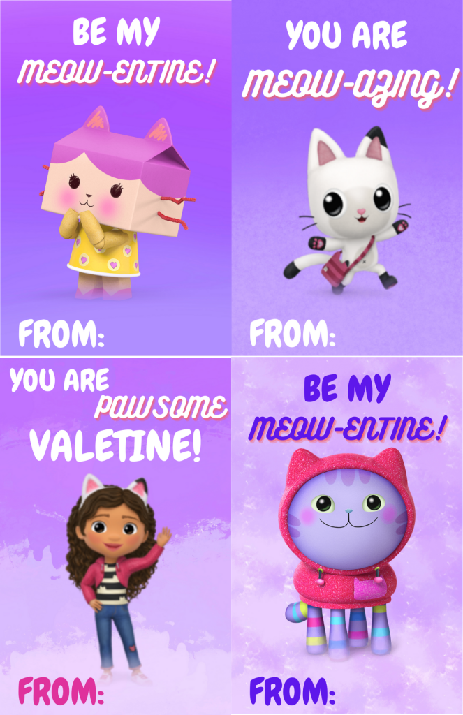Gabby's Dollhouse Valentine’s Day Cards