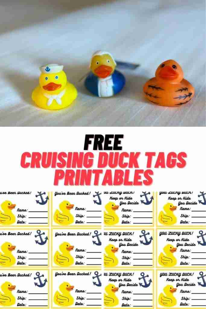 Cruise Duck Tags Free Printable